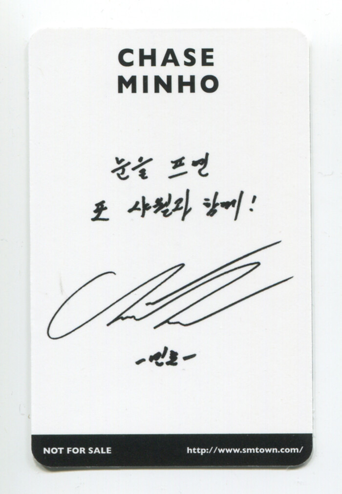 MINHO SHINEE - CHASE 1st Mini Album SMINI OFFICIAL PHOTOCARD