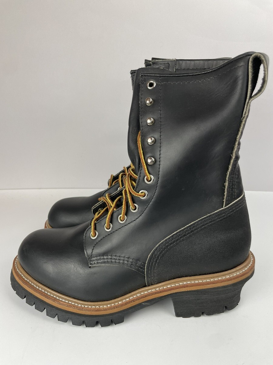 RED WING 2218 Steel Toe Black Logger Boots / Work Boots Men's 7 D