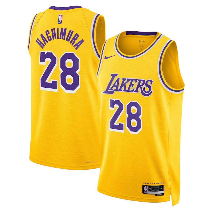 Los Angeles Lakers Rui Hachimura #28 Nike Gold NBA Swingman Jersey