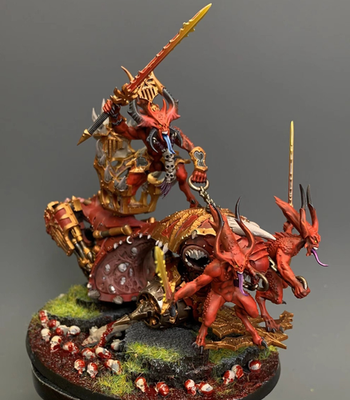 Daemons Of Khorne Skull Cannon Herald of Khorne on Blood Throne