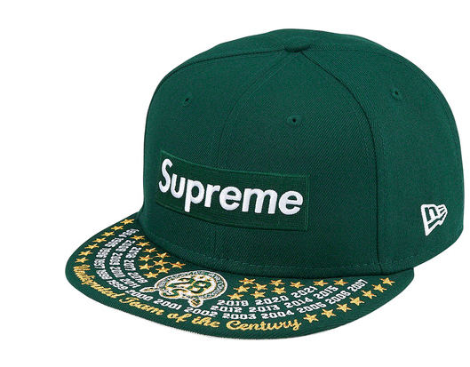 Supreme Undisputed Box Logo New Era hat Fitted Dark Green Size 7 1