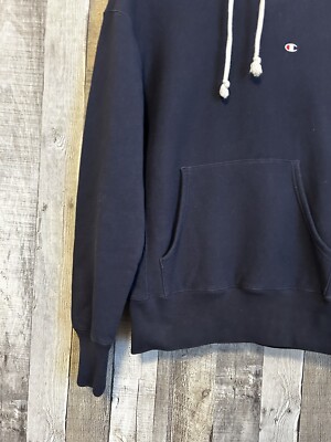 Vintage 90s Champion Reverse Weave Hoodie Navy Blue Medium Men's