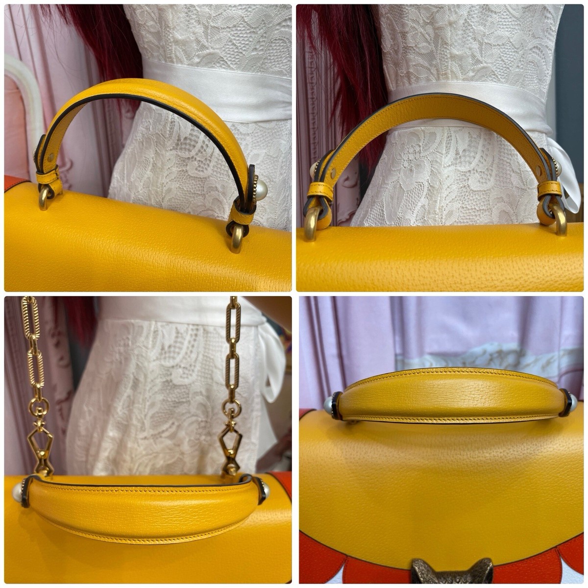 Gucci Fox Broche Color block Yellow Bag RARE ABSOLUTELY GORGEOUS