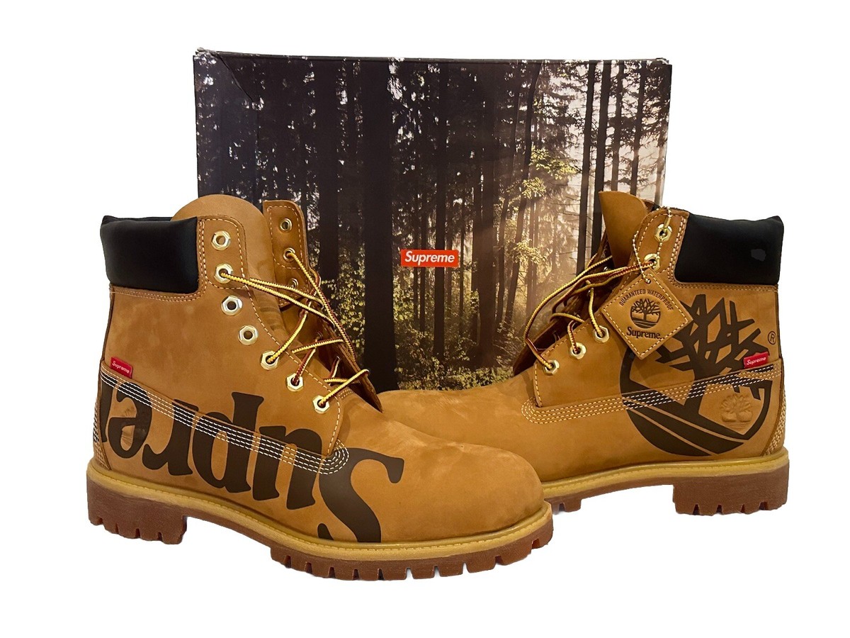 NEW *NEVER WORN* SUPREME X TIMBERLAND BOOT 'BIG LOGO - WHEAT