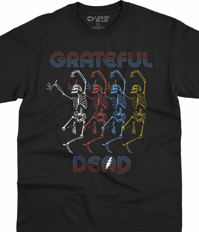 GRATEFUL DEAD-MARQUEE-DANCING SKELETONS-T-SHIRT S-M-L-XL-XXL
