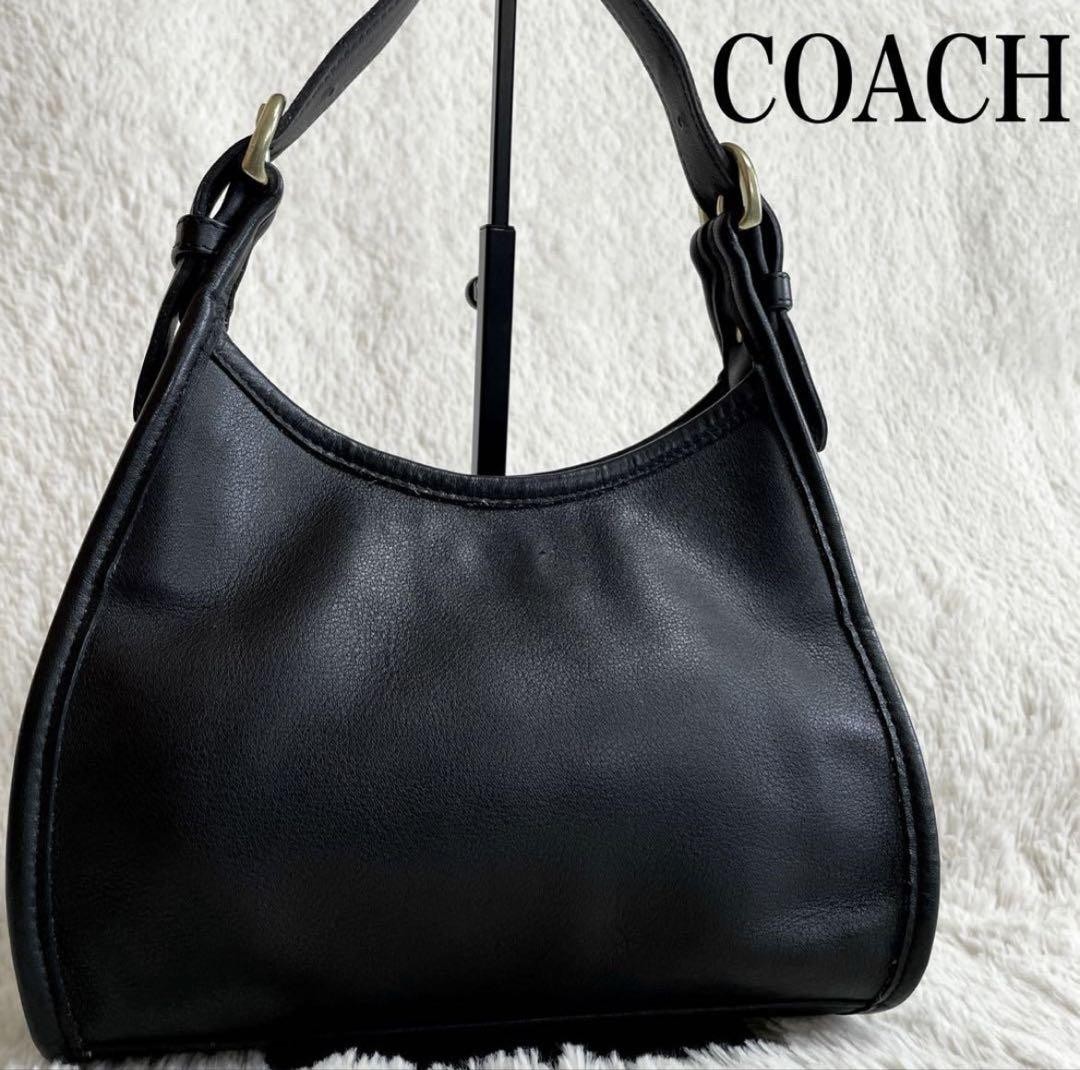 Authentic Vintage Black Leather Ergo Half Moon Coach 4106 Shoulder