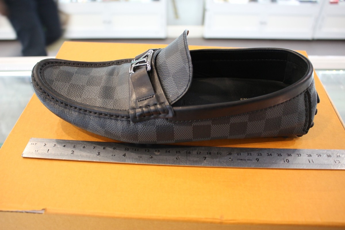 Louis Vuitton Hockenheim Moccasin Loafers Graphite Canvas Men 8 | eBay