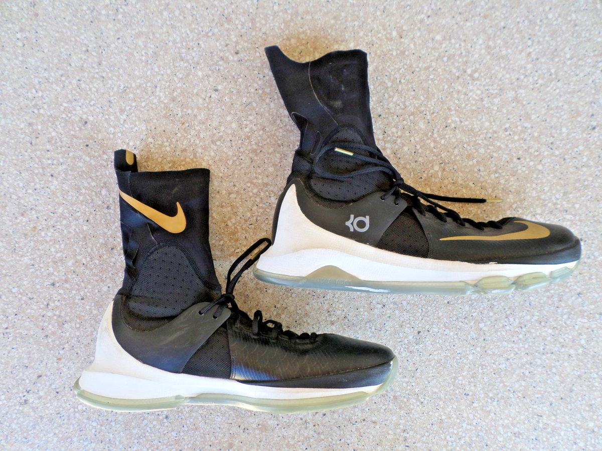 Nike KD 8 Elite Away Kevin Durant Black and Gold Basketball Shoes