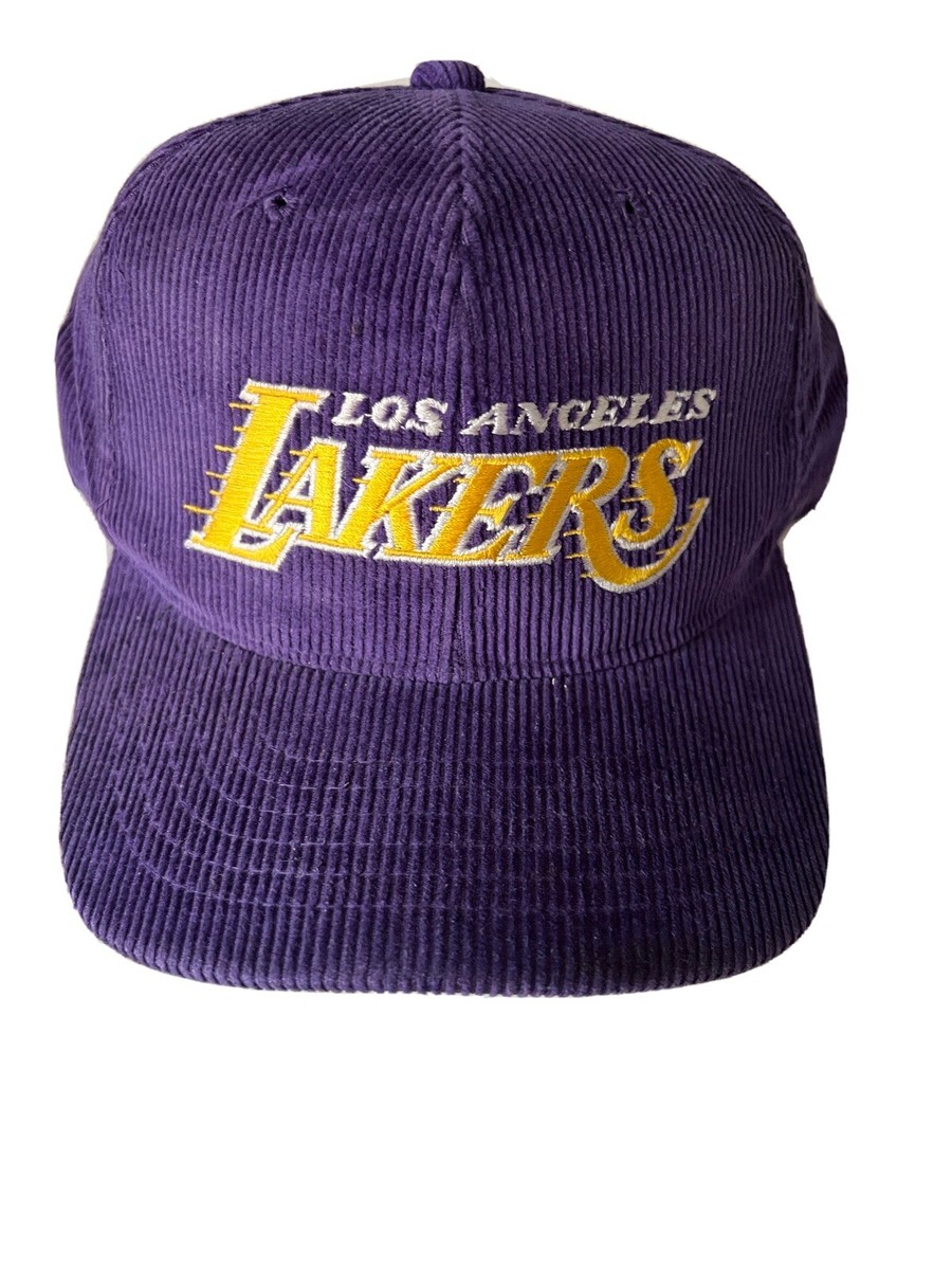 Vintage 90s Los Angeles Lakers Starter Cap Snapback Hat Corduroy