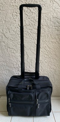 TUMI Alpha Black Nylon Deluxe Expandable Wheeled Rolling Briefcase