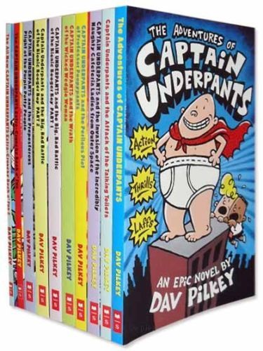Captain Underpants 10 Books Collection Boxset By Dav Pilkey NEW