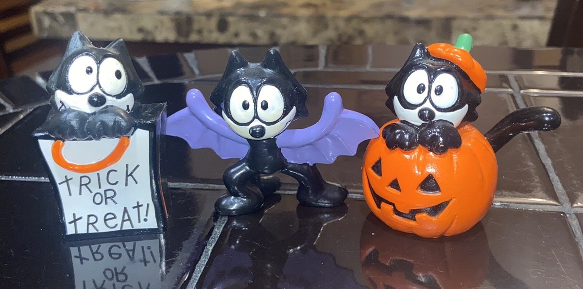 Vintage 1983 Rare Set Felix The Cat Halloween Miniature Figures