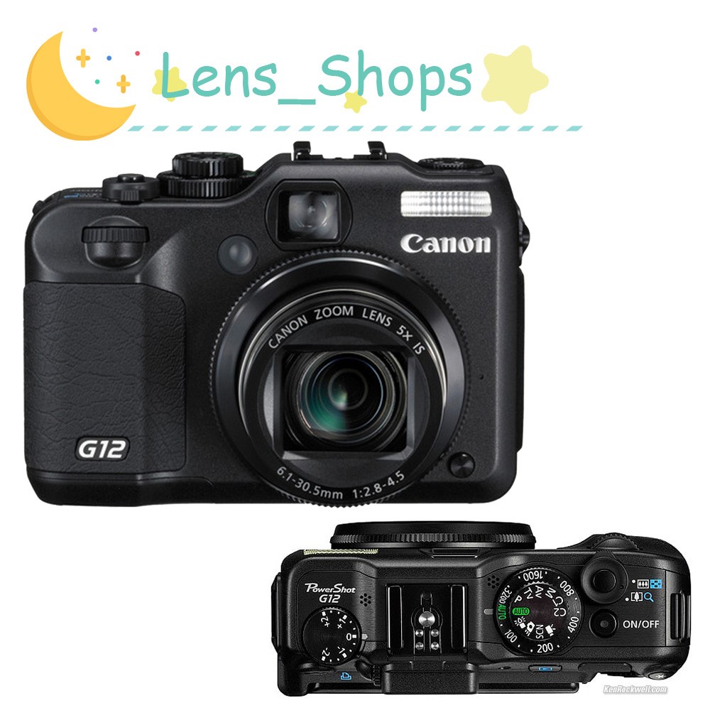 Canon Power Shot G12 Compact Digital Camera 10MP 5x Optical Auto