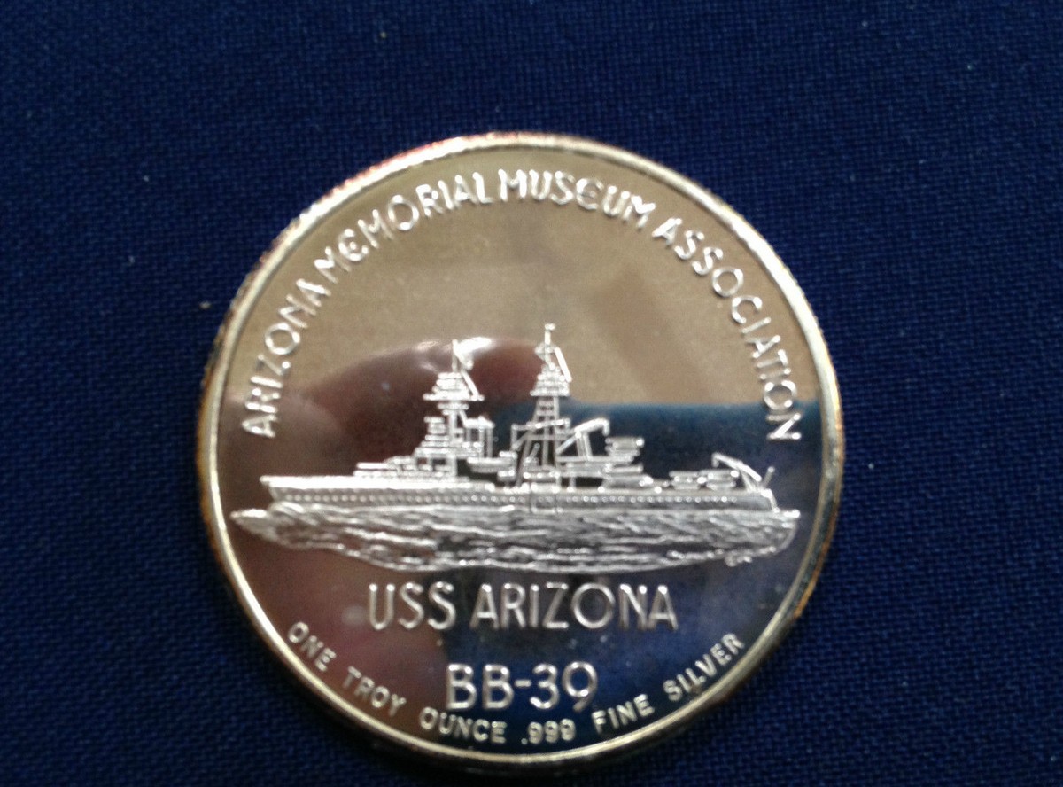 Pearl Harbor USS Arizona Memorial Museum Assoc Hawaii Silver Art