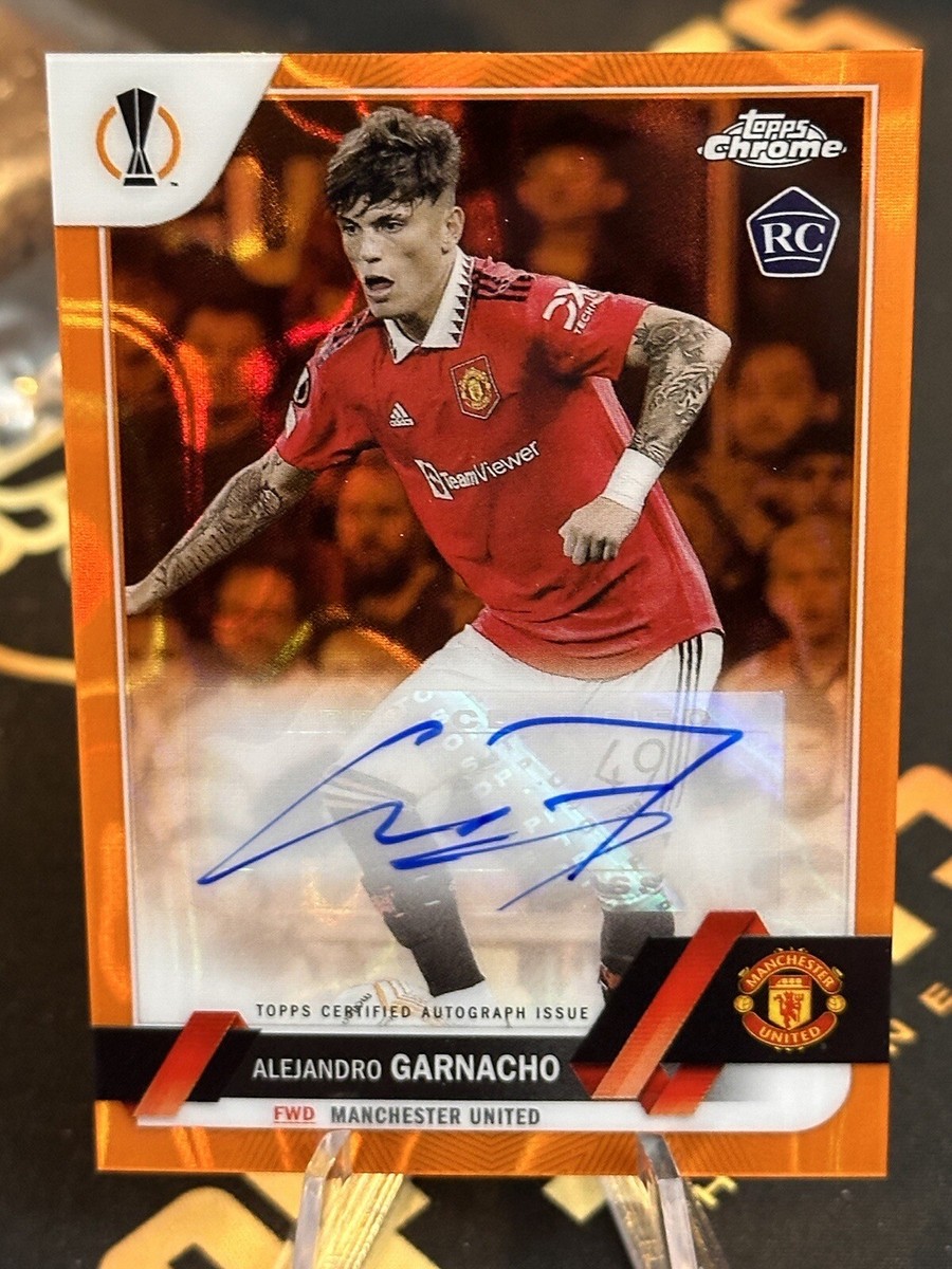 2022-23 Topps Chrome UEFA RC Alejandro Garnacho Orange Lava Rookie