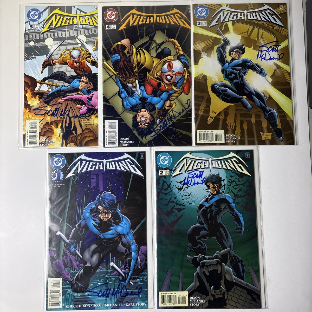Nightwing #1-5 Vol 2 (Oct 1996-Feb 1997, DC) ALL 5 Signed by Scott