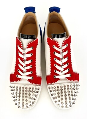 Pre-owned Christian Louboutin Louis Junior Spikes sneakers, red