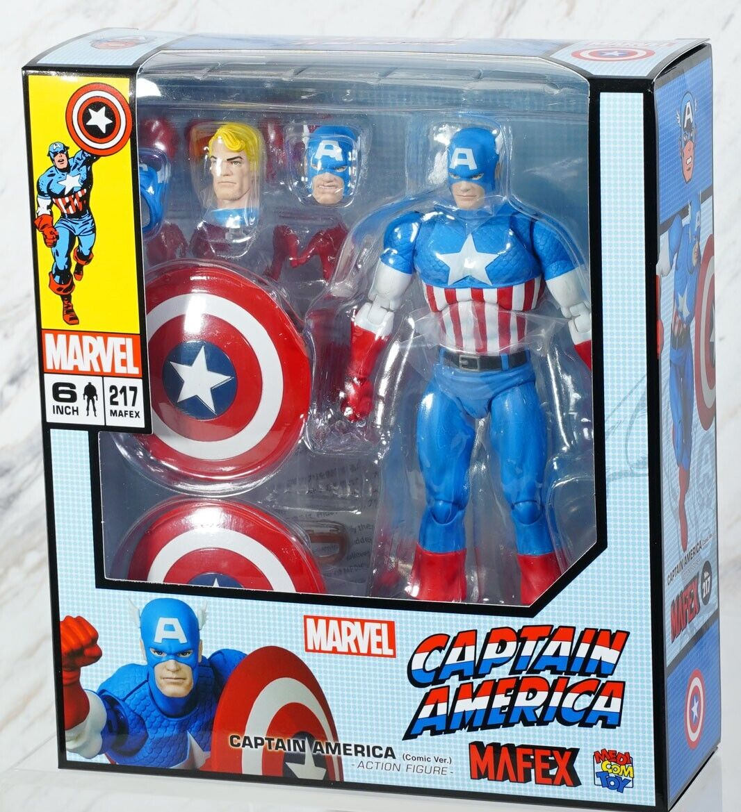 MEDICOM TOY MAFEX 217 CAPTAIN AMERICA COMIC Ver. Figure - No.217