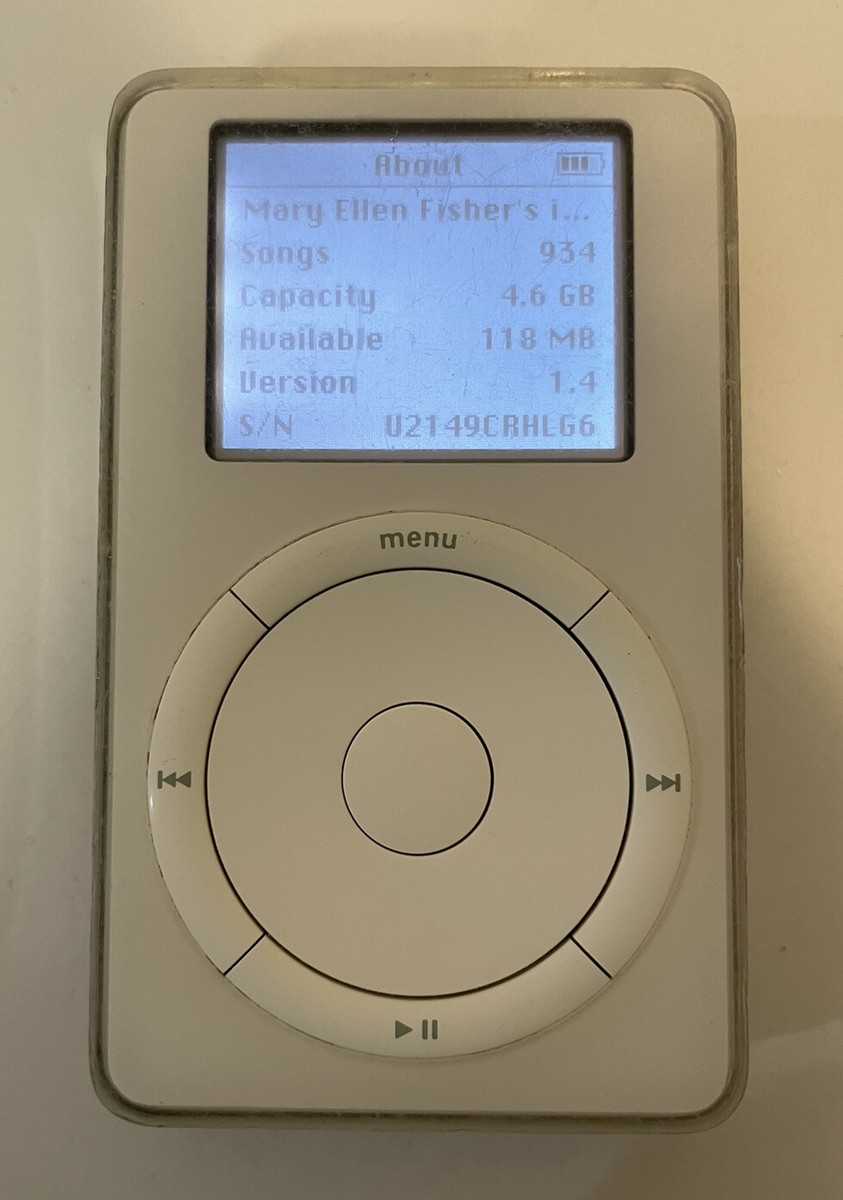Apple iPod Classic 1st Generation White (5 GB) Works Great