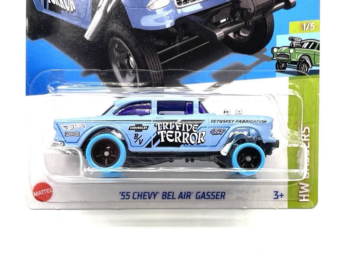 Hot Wheels '55 Chevy Bel Air Gasser Tri-Five Terror (blue) CUSTOM