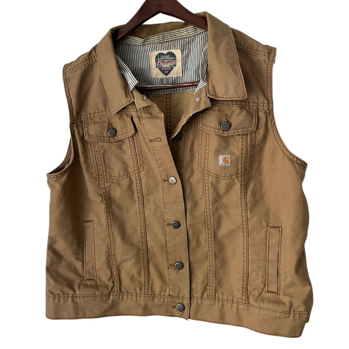 Rare Vintage Carhartt Denim Vest Detroit Heart Shape Tag XXL 10 | eBay