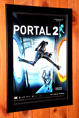 Portal 2 video game PS3 Xbox 360 Live Rare Promo Small Poster / Ad