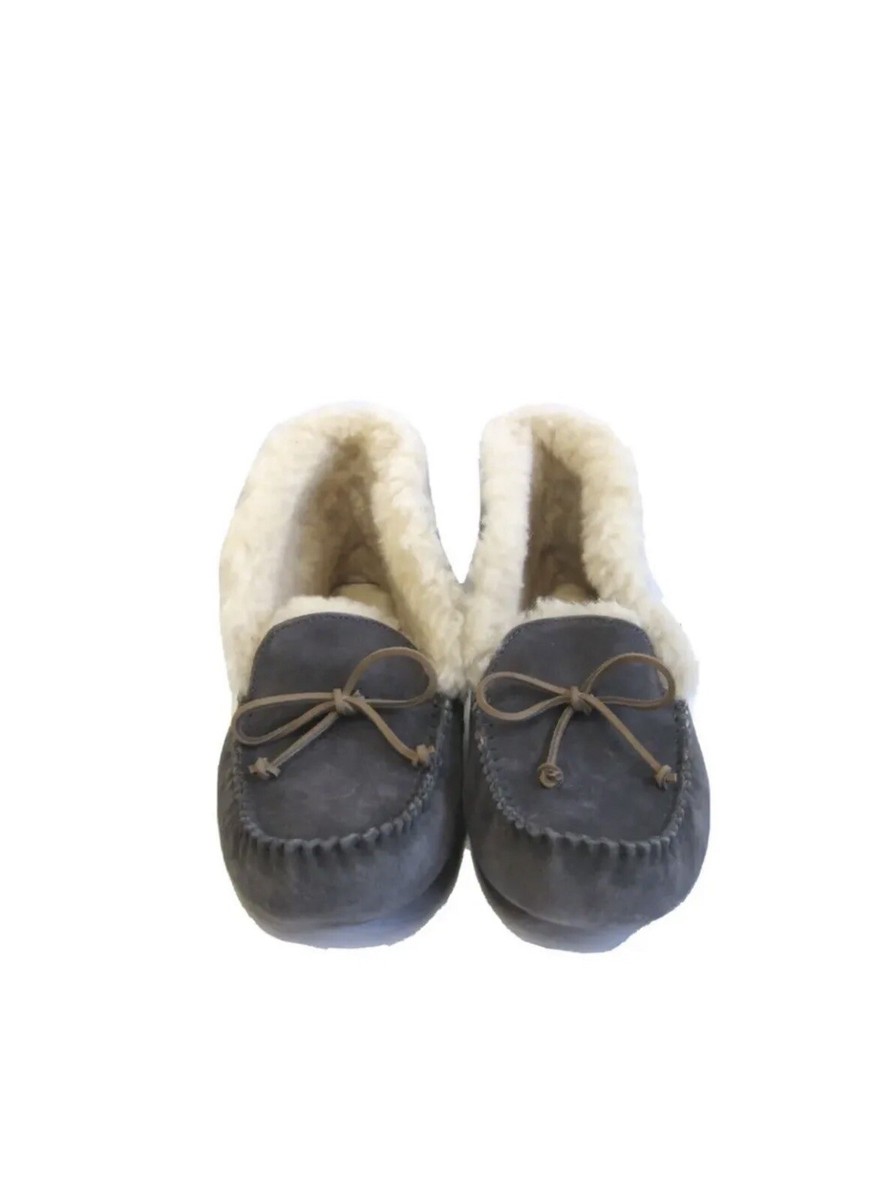 UGG ALENA SLIPPER NIGHTFALL SUEDE SHEEPSKIN CUFF MOCCASINS WOMENS