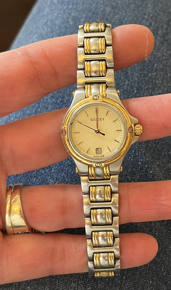 Gucci 9040L Watch Quartz 26mm Women's Gold Dial Swiss Made | eBay