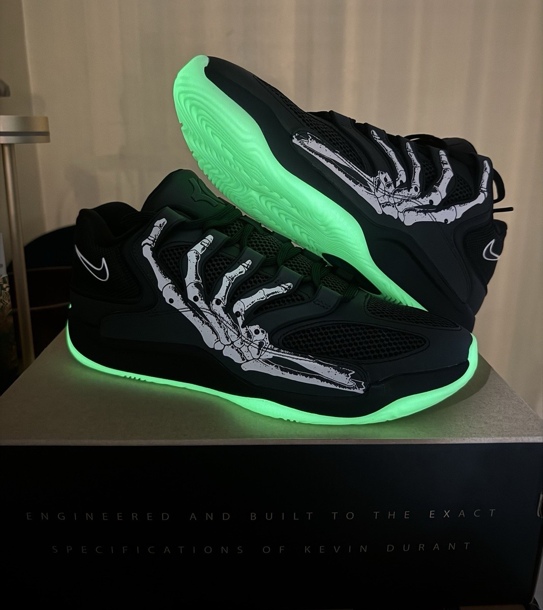 Size 8-13 Nike KD 18 Slim Reaper Halloween IM1346-001 Glow In Dark