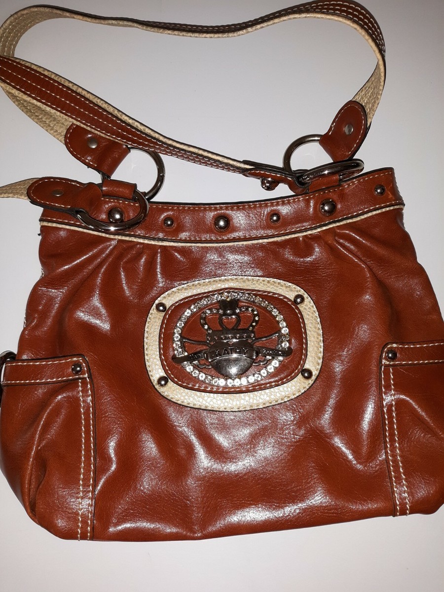 Vintage Kathy Van Zeeland Women's Brown Leather Like Y2K