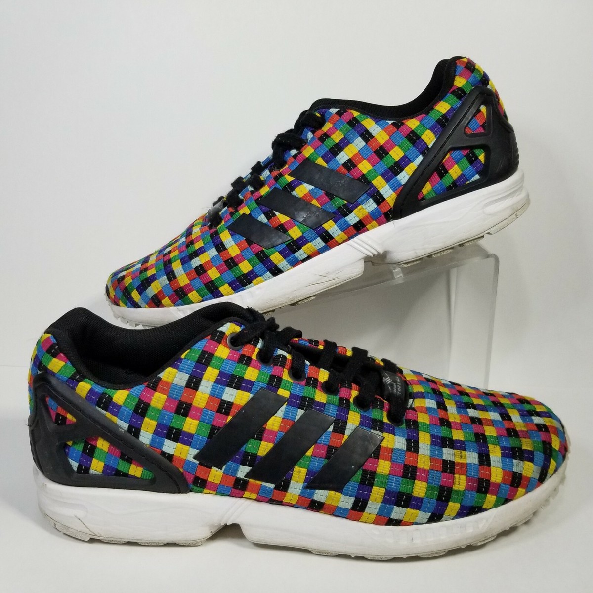 Adidas Art ZX Flux Weave Running Shoes Men 9.5 Multicolor Torsion