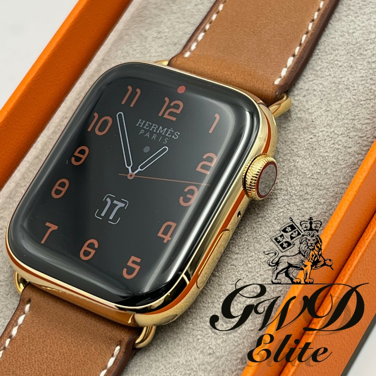Apple Watch Series 7 Hermes Deployment 24K Gold Plated 45mm Fauve