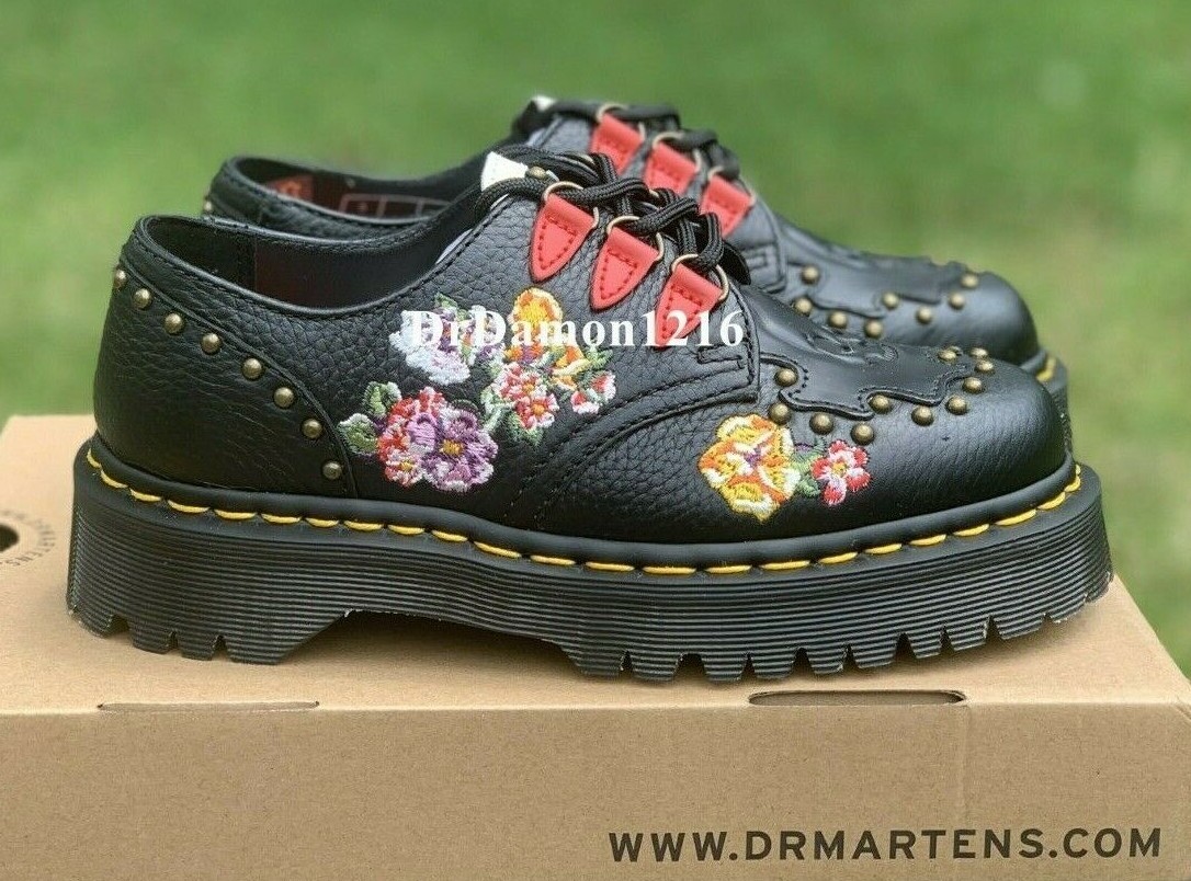 NIB Dr. Martens Women's 1461 Serova Skull Stud Floral Oxford Sz us