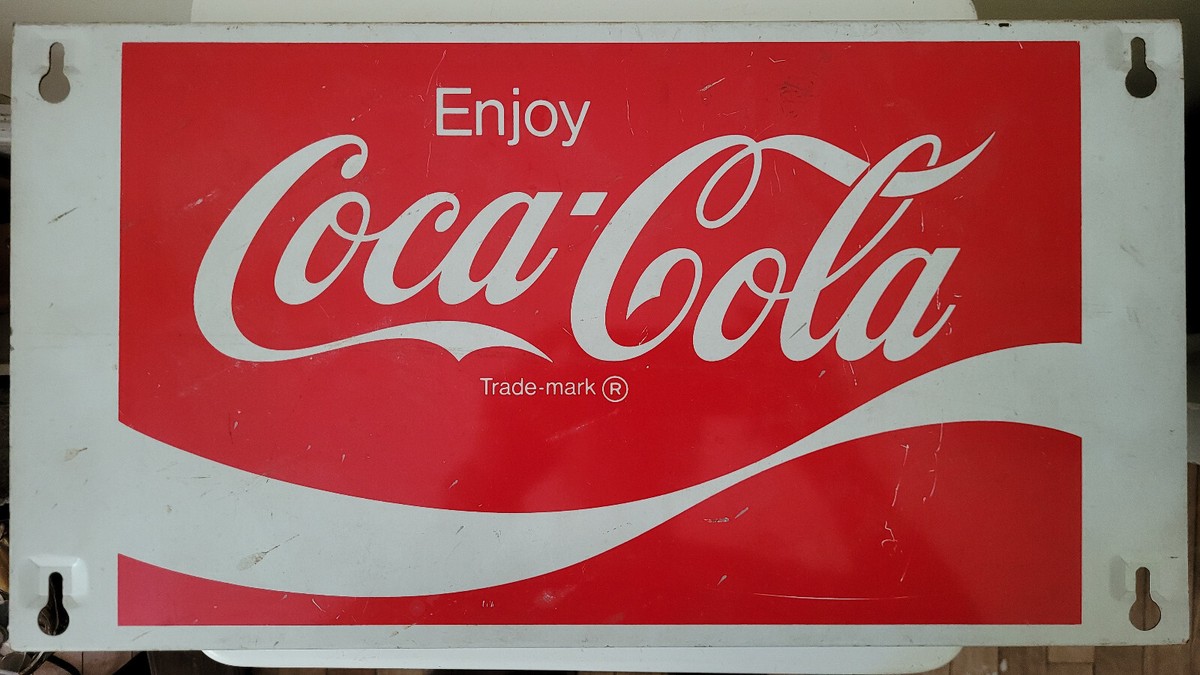 Vintage Enjoy Coke Cola Steel Metal Advertising Sign 18 3/4” x 10