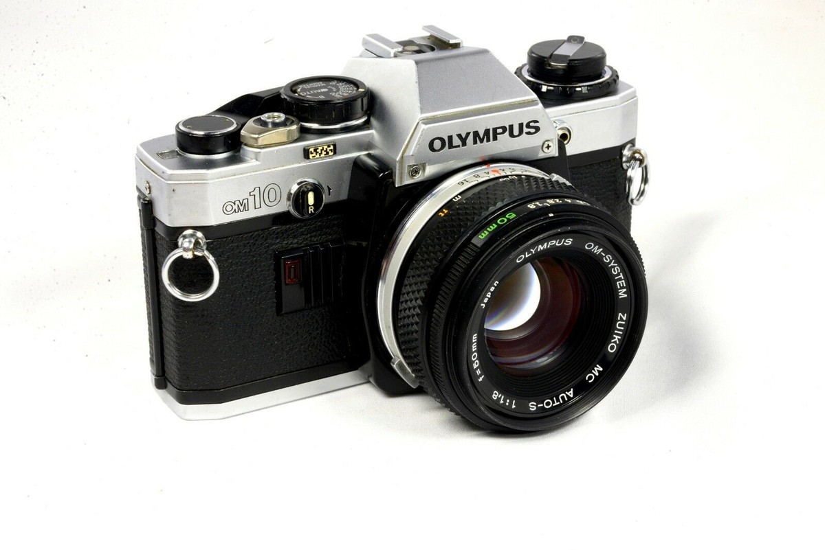 Olympus OM-10 Chrome Manual Camera + Olympus 50mm f/1.8 OM Lens