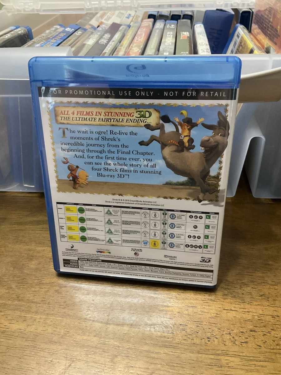 Shrek 3D The Complete Collection Movies Promotional 4 Disc Blu ray