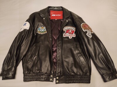 NFL Super Bowl Football Tampa Bay Buccaneers Reebok Leather Jacket