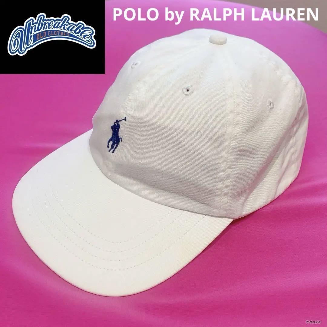 90S Vintage Polo Ralph Lauren Pony Embroidery White 6 Panel Cap