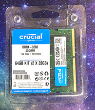 Buy Crucial 64GB Kit (2 x 32GB) DDR4-3200 SODIMM Memory online | eBay