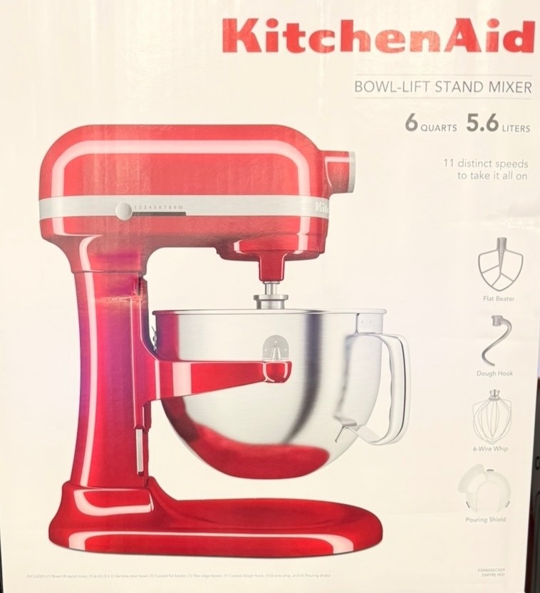 Kitchenaid 6 Quart Bowl-Lift Stand Mixer, Red, 11 Speed, 6