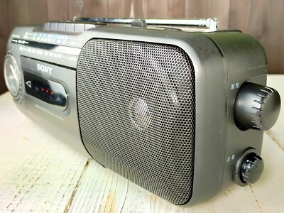 Sony Portable Radio Cassette Tape Recorder CFM-175TV Working Black