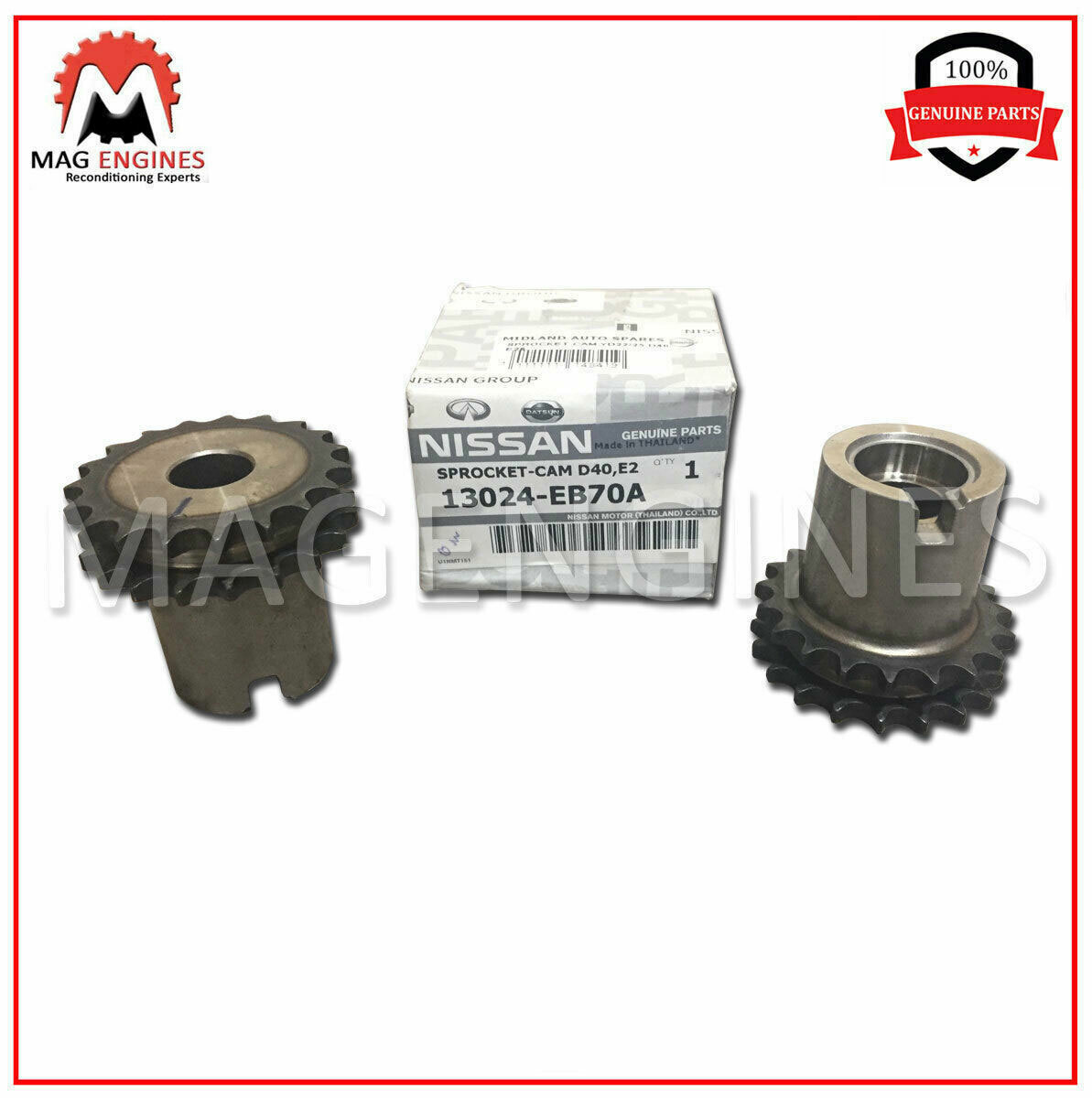 13024-EB70A x2 GENUINE CAMSHAFT SPROCKET SET NISSAN YD22 YD25