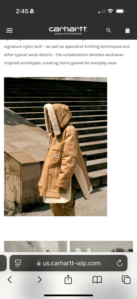 sacai x carhartt wip siberian parka | eBay