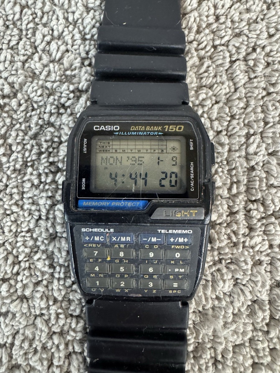 CASIO DBC-150 DATA BANK 150 CALCULATOR Mod 1477 WATCH NEW BATTERY