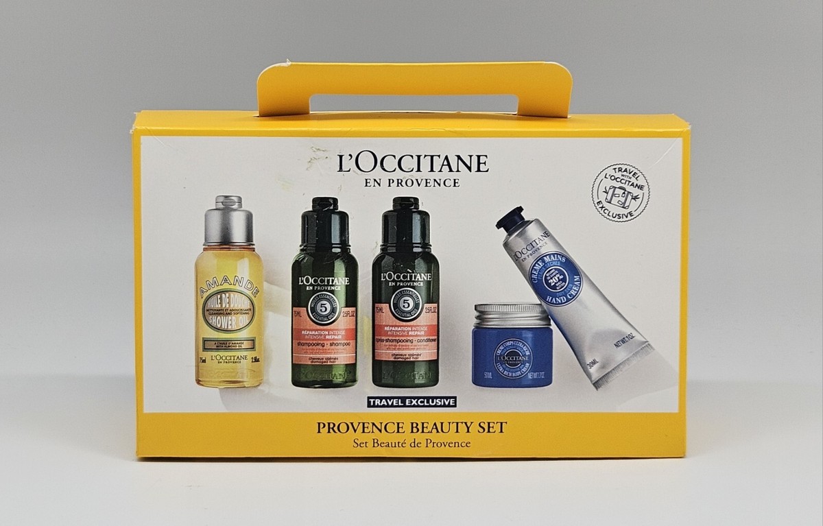 5PC L'OCCITANE Provence Beauty Travel Set Shampoo Conditioner Oil