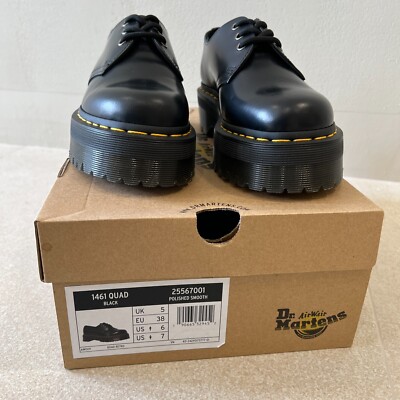 Dr. Martens 1461 Quad Lather Shoes Black 25567001 UK5 # In Hand | eBay