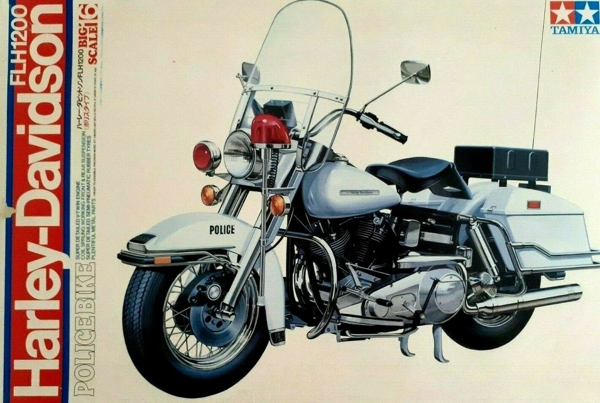 Harley Davidson FLH 1200 Police Bike in 1:6 scale | Tamiya | eBay