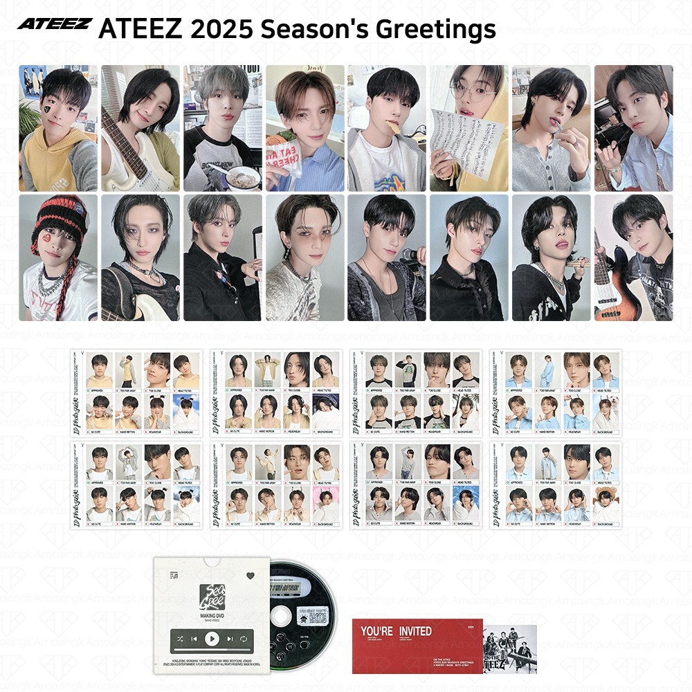 ATEEZ 2025 Season's Greetings Photocard ID Photo Making DVD Ticket
