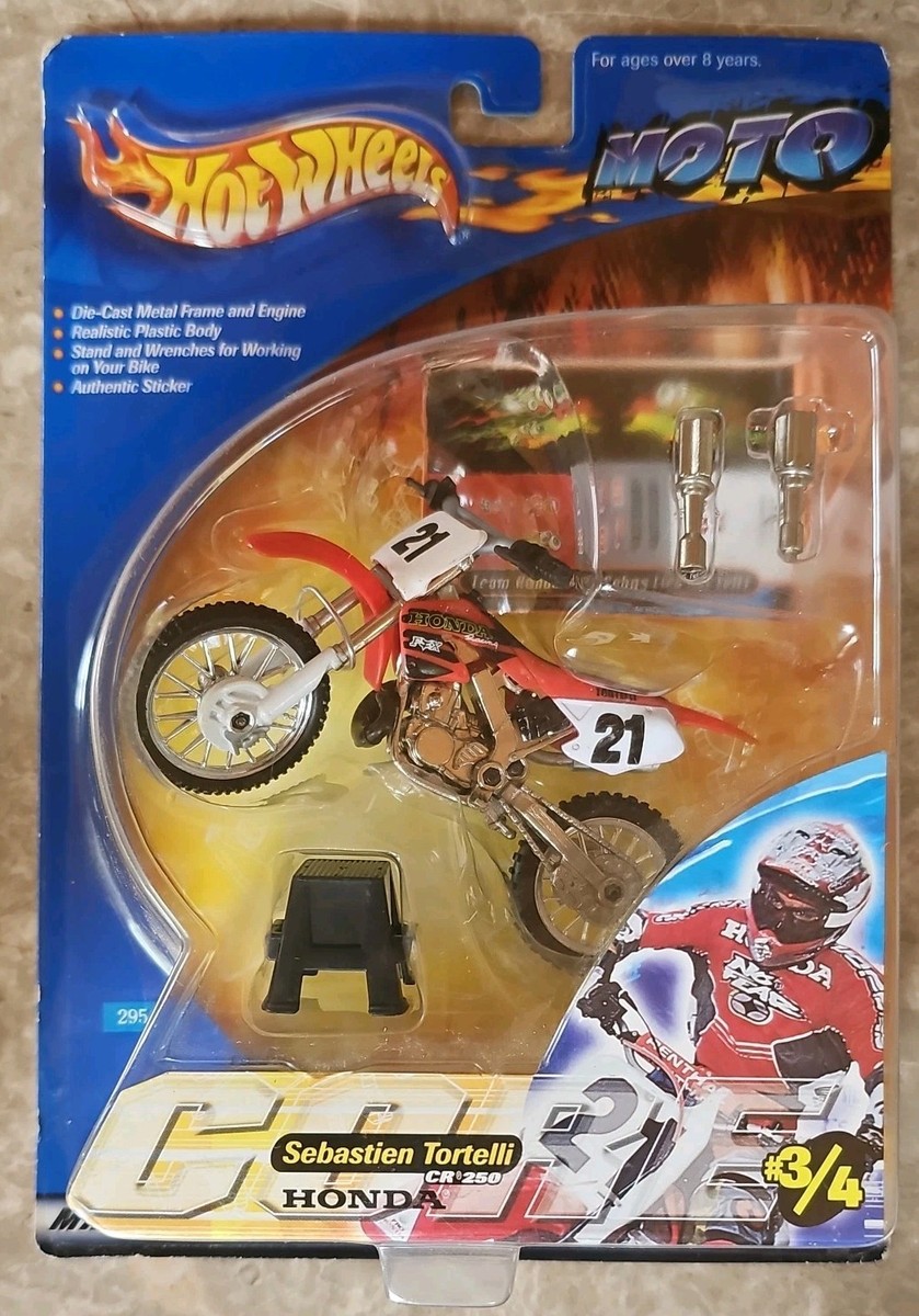 Hot Wheels Moto Sebastien Tortelli Honda CR250 Dirt Bike Toy
