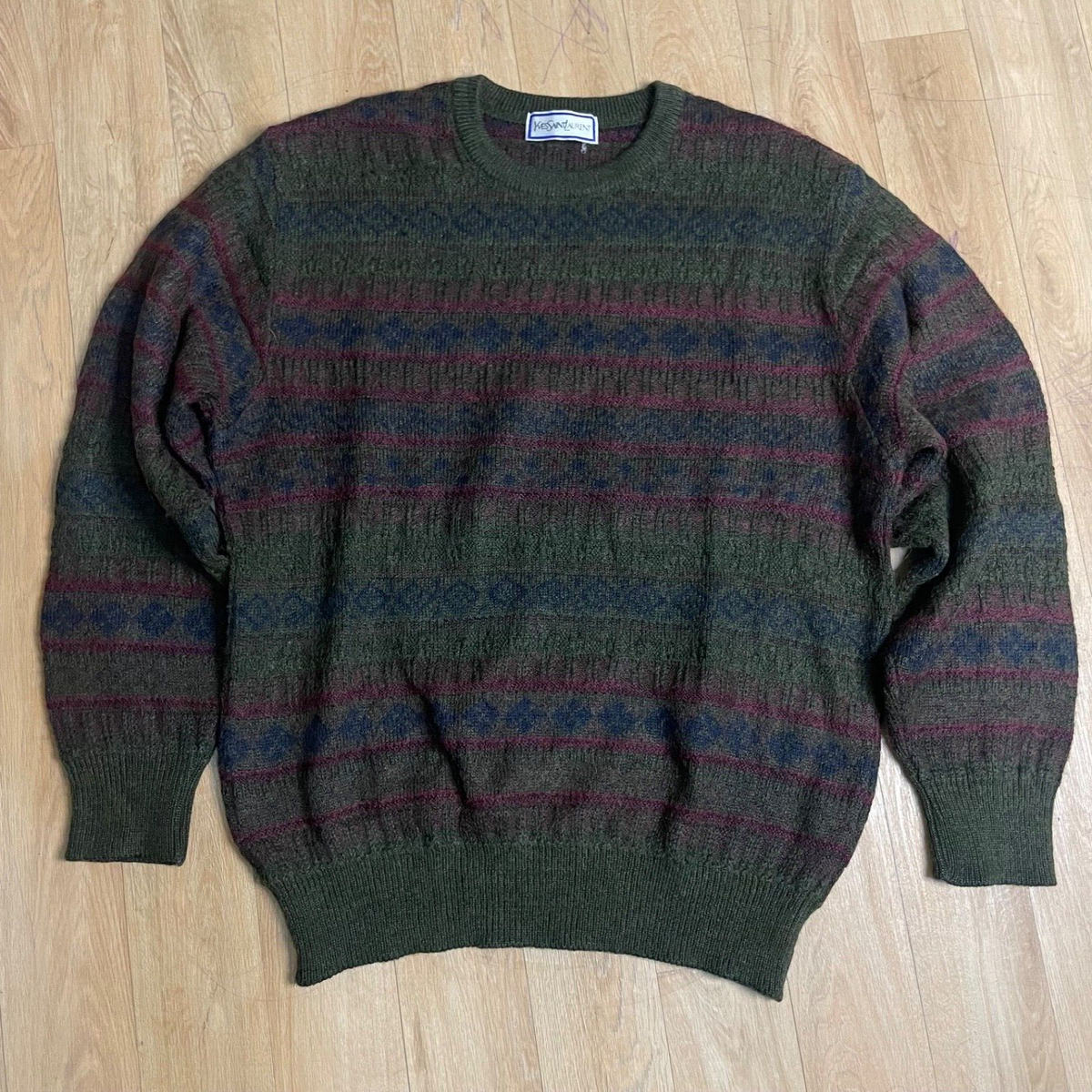 VINTAGE Yves Saint Laurent Sweater WOOL MOHAIR Crew NecK YSL